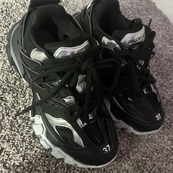Balenciaga | Shoes | Balenciaga Black And Silver Athletic  display picture 3
